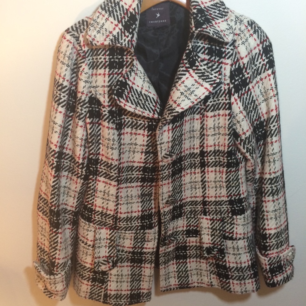 Forever 21 Plaid Coat
